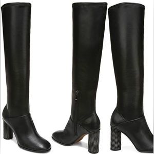Franco Sarto Black Cindy knee high heeled boots women’s size 10 WIDE CALF